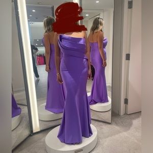 Nicole Bakti Purple strapless dress size 8